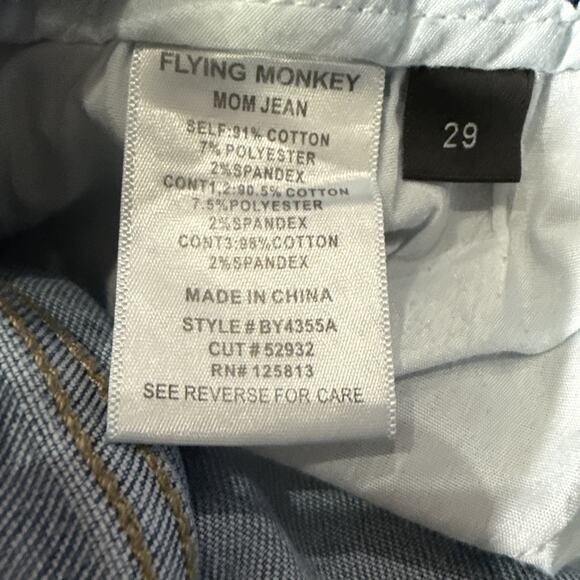 Women's Flying Monkey Patchwork Straight Leg Mom Jeans Size 29 - Picture 8 of 8